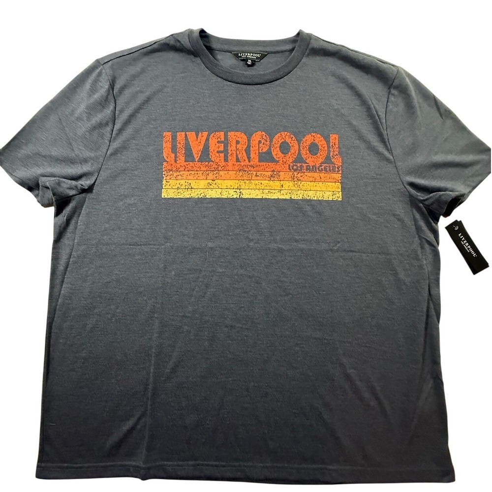 Liverpool Los Angeles Mens Retro Liverpool Graphic T-Shirt Gray XL NEW